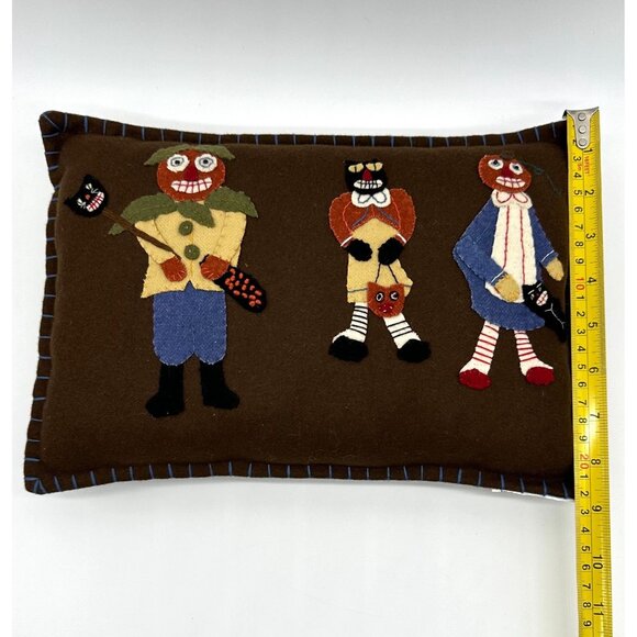 Vintage Bethany Lowe Halloween Pillow Decorative Throw Felt Jack O Lantern Cat - Picture 9 of 10